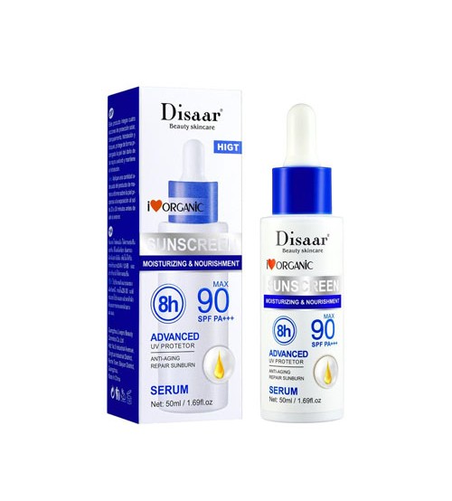 Disaar Sunscreen Serum SPF 90 Long Lasting UV Protector Sunblock Moisturizing Anti-aging 50ml